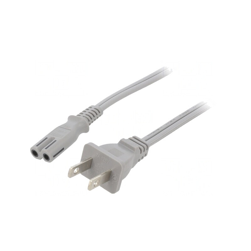 Cablu Alimentare IEC C7 - NEMA 1-15, 1.8m, Gri | Electronic-mag.ro | Componente Electronice