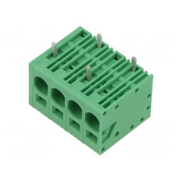 Regletă de conexiuni PCB unghi 90° 7,5mm 4 piste 40A | Electronic-mag.ro | Componente Electronice