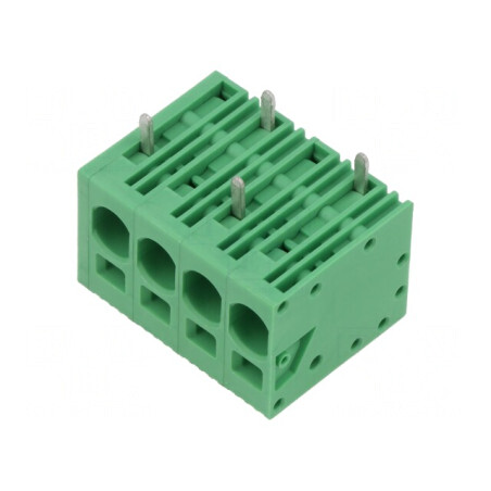 Regletă de conexiuni PCB unghi 90° 7,5mm 4 piste 40A | Electronic-mag.ro | Componente Electronice