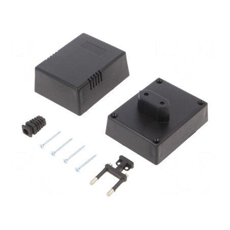 Carcasă Alimentator ABS Neagră 55x82x64mm | Electronic-mag.ro | Componente Electronice