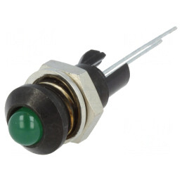 Lampă LED Verde Convex 8mm pentru PCB | Electronic-mag.ro | Componente Electronice