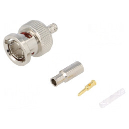 Mufă BNC tată drept 75Ω crimpat aurit | Electronic-mag.ro | Componente Electronice