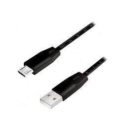 Cablu USB 2.0 A-Micro B 1m Negru | Electronic-mag.ro | Componente Electronice