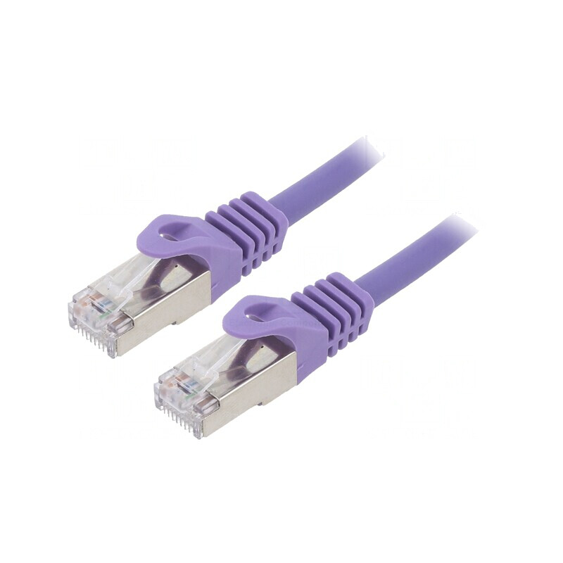 Patch Cord S/FTP Cat 6a Cupru LSZH Violet 2m Cablexpert | Electronic-mag.ro | Componente Electronice