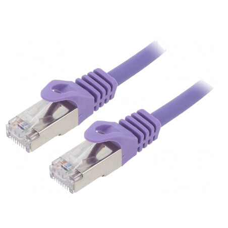 Patch Cord S/FTP Cat 6a Cupru LSZH Violet 2m Cablexpert | Electronic-mag.ro | Componente Electronice