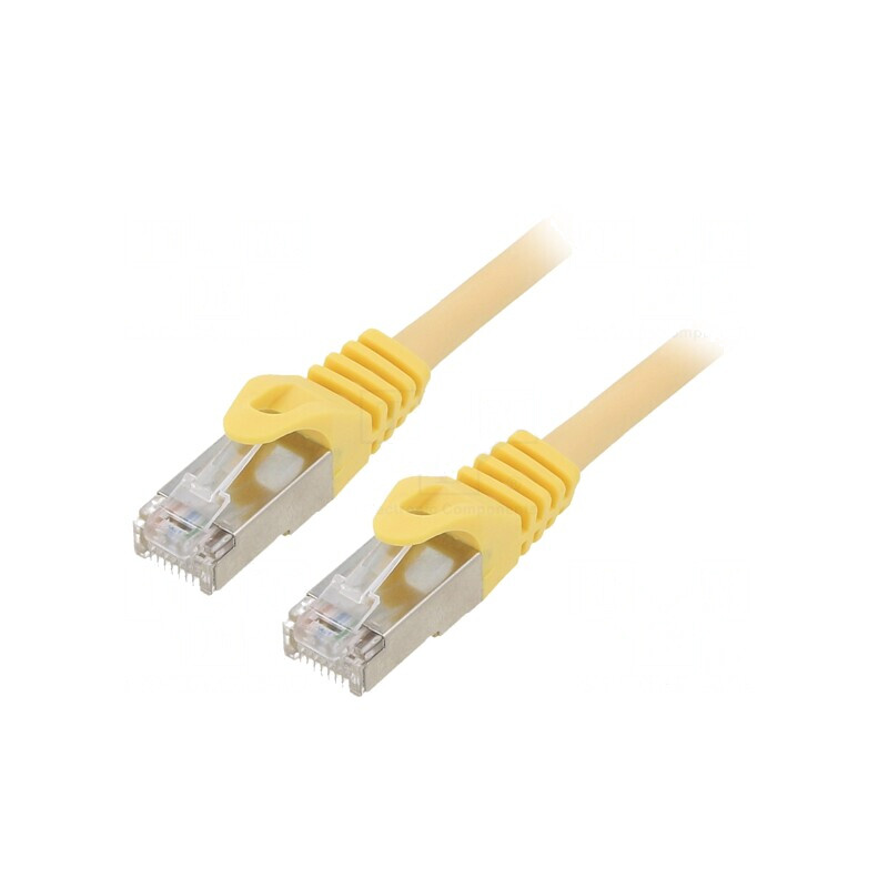Patch Cord S/FTP Cat 6a Cupru LSZH Galben 2m Cablexpert | Electronic-mag.ro | Componente Electronice