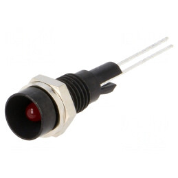 Lampă LED roșie concavă pentru PCB Ø6mm | Electronic-mag.ro | Componente Electronice