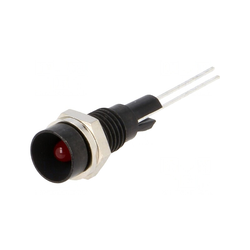 Lampă LED roșie concavă pentru PCB Ø6mm | Electronic-mag.ro | Componente Electronice