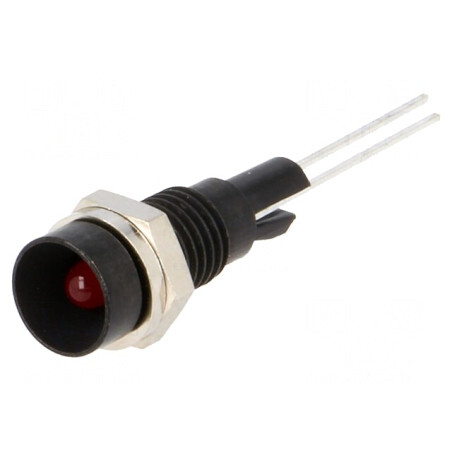 Lampă LED roșie concavă pentru PCB Ø6mm | Electronic-mag.ro | Componente Electronice