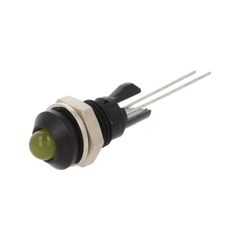 Lampă LED Galbenă Convexă Ø8mm pentru PCB | Electronic-mag.ro | Componente Electronice