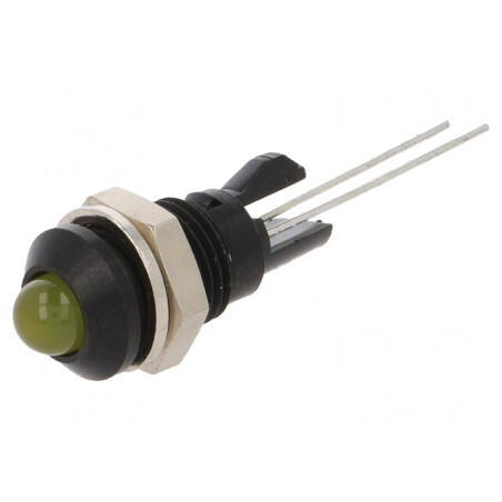 Lampă LED Galbenă Convexă Ø8mm pentru PCB | Electronic-mag.ro | Componente Electronice