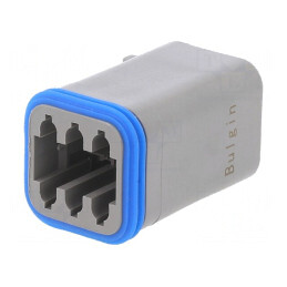 Conector IP68 PX0 Mamă 6 PIN Gri