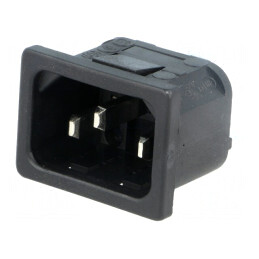 Conector Alimentare AC Soclu Tată 10A 250V IEC 60320 | Electronic-mag.ro | Componente Electronice
