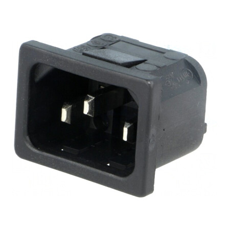 Conector Alimentare AC Soclu Tată 10A 250V IEC 60320 | Electronic-mag.ro | Componente Electronice