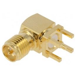 Soclu RP-SMA 90° pentru PCB aurit | Electronic-mag.ro | Componente Electronice