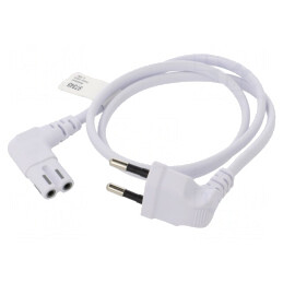 Cablu Electric CEE 7/16 la IEC C7 în Unghi PVC | Electronic-mag.ro | Componente Electronice