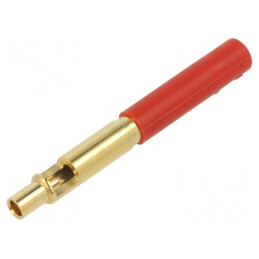 Soclu Banană 4mm Roșie cu Izolație 300V 19A | Electronic-mag.ro | Componente Electronice