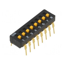 Comutator DIP-SWITCH 8 Secțiuni ON-OFF 30VDC | Electronic-mag.ro | Componente Electronice