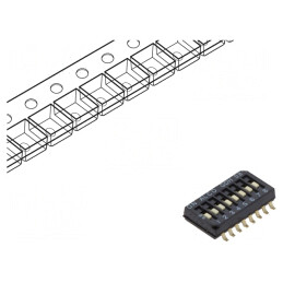 Comutator DIP-SWITCH 8 Secțiuni ON-OFF SMT | Electronic-mag.ro | Componente Electronice