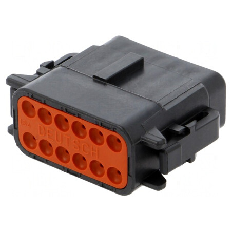Conector cablu-cablu DTM mamă 12 pini negru | Electronic-mag.ro | Componente Electronice