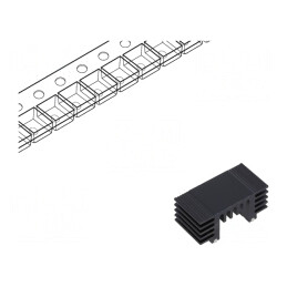 Radiator Negru Extrudat 12,7mm x 25,9mm | Electronic-mag.ro | Componente Electronice