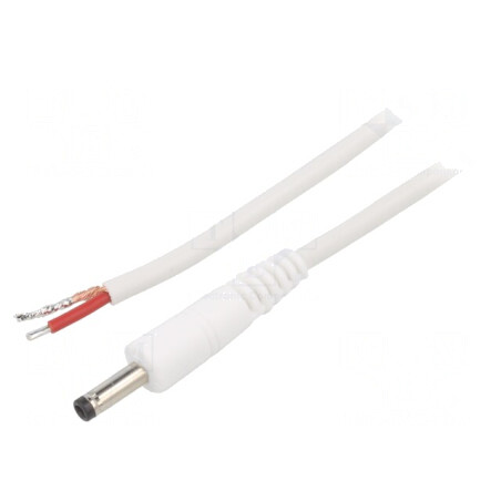 Cablu Alimentare DC Alb 0,5m 4,0/1,7 mm | Electronic-mag.ro | Componente Electronice
