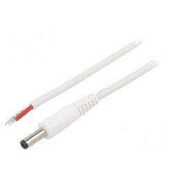 Cablu Alimentare Alb 0.5m 1x1mm2 DC 4.8/1.7 | Electronic-mag.ro | Componente Electronice