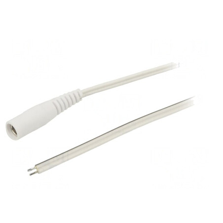 Cablu Alimentare DC Alb 1,5m 5,5/2,1mm | Electronic-mag.ro | Componente Electronice