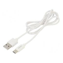 Cablu USB 2.0 USB-A la USB-C 1m Alb | Electronic-mag.ro | Componente Electronice