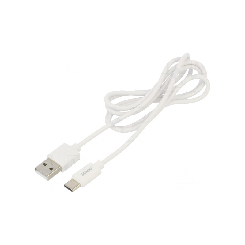 Cablu USB 2.0 USB-A la USB-C 1m Alb | Electronic-mag.ro | Componente Electronice