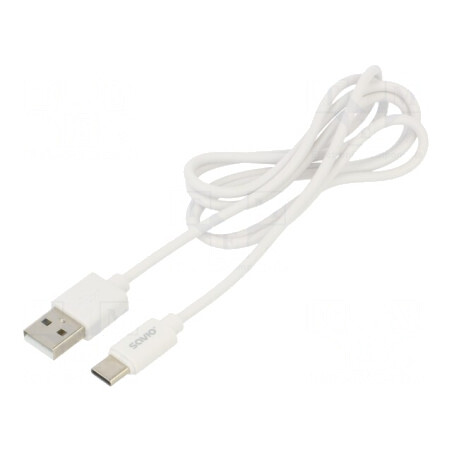 Cablu USB 2.0 USB-A la USB-C 1m Alb | Electronic-mag.ro | Componente Electronice