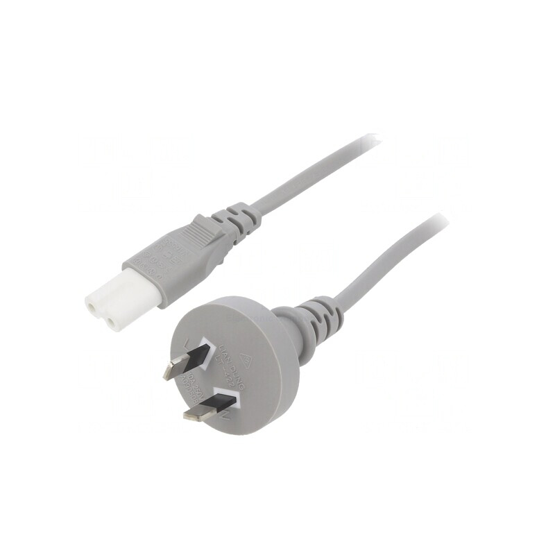 Cablu 2x0,75mm2 AS/NZS 3112 mufă IEC C7 PVC 1,8m | Electronic-mag.ro | Componente Electronice