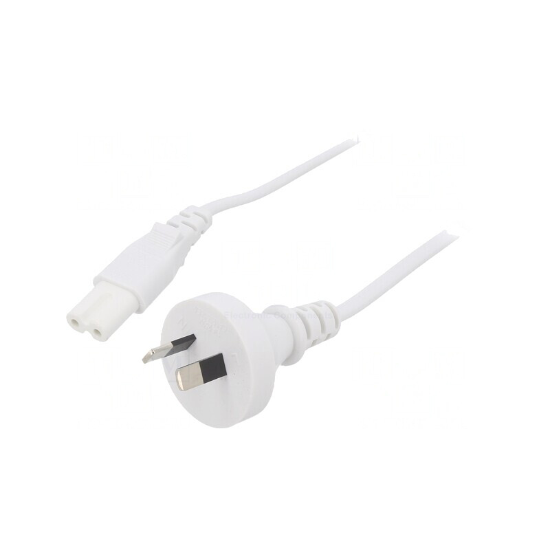 Cablu Alimentare 2x0,75mm² 1,8m cu Mufă AS/NZS 3112 și IEC C7 Mamă PVC | Electronic-mag.ro | Componente Electronice