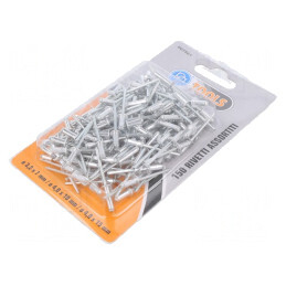 Set nituri; aluminiu; 150buc; 3,2x7mm,4x10mm,4x15mm