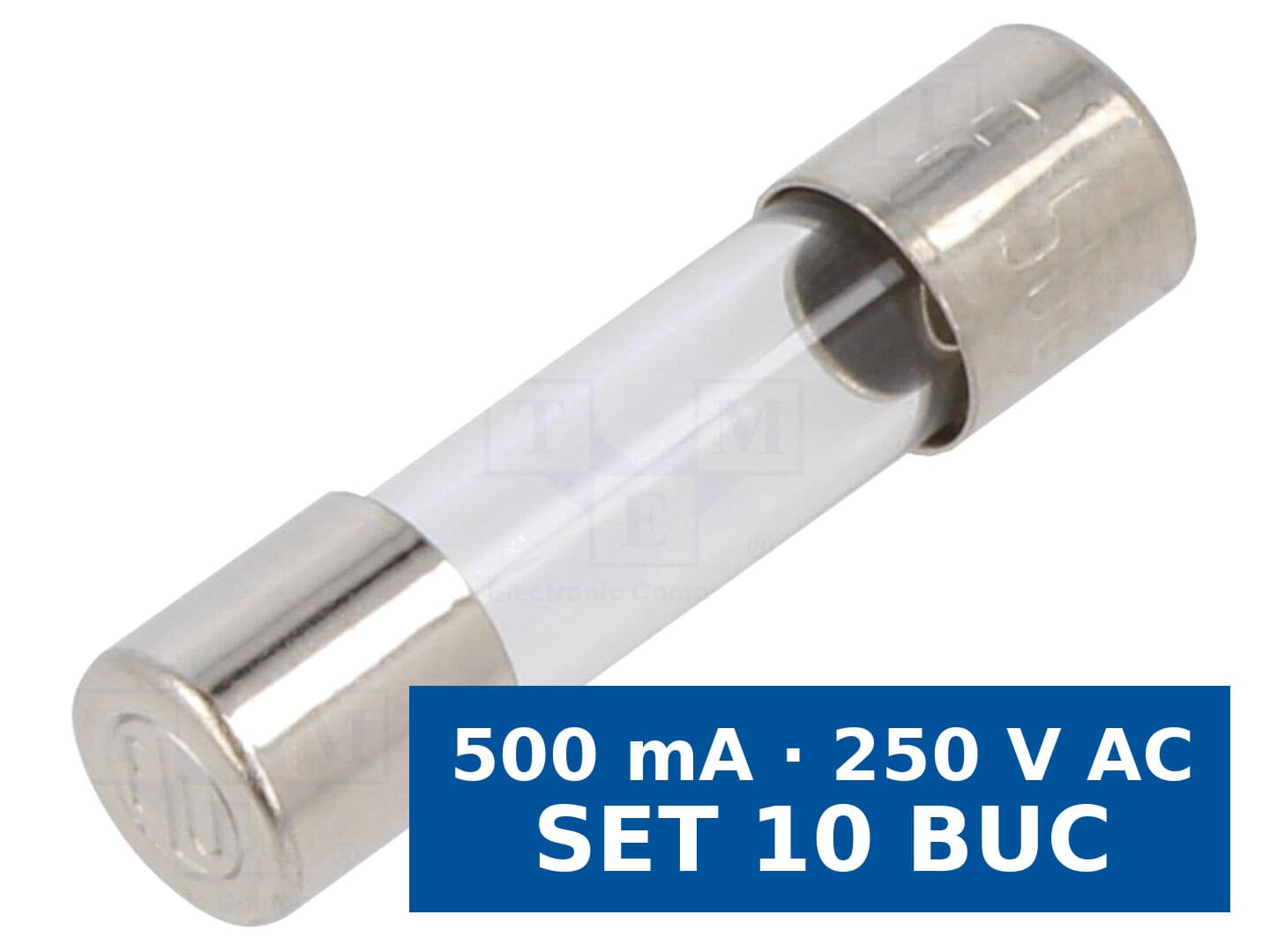 Siguranță fuzibilă rapidă 5x20 mm SIBA 179020.0.5, 500 mA, 250 V AC, set 10 buc