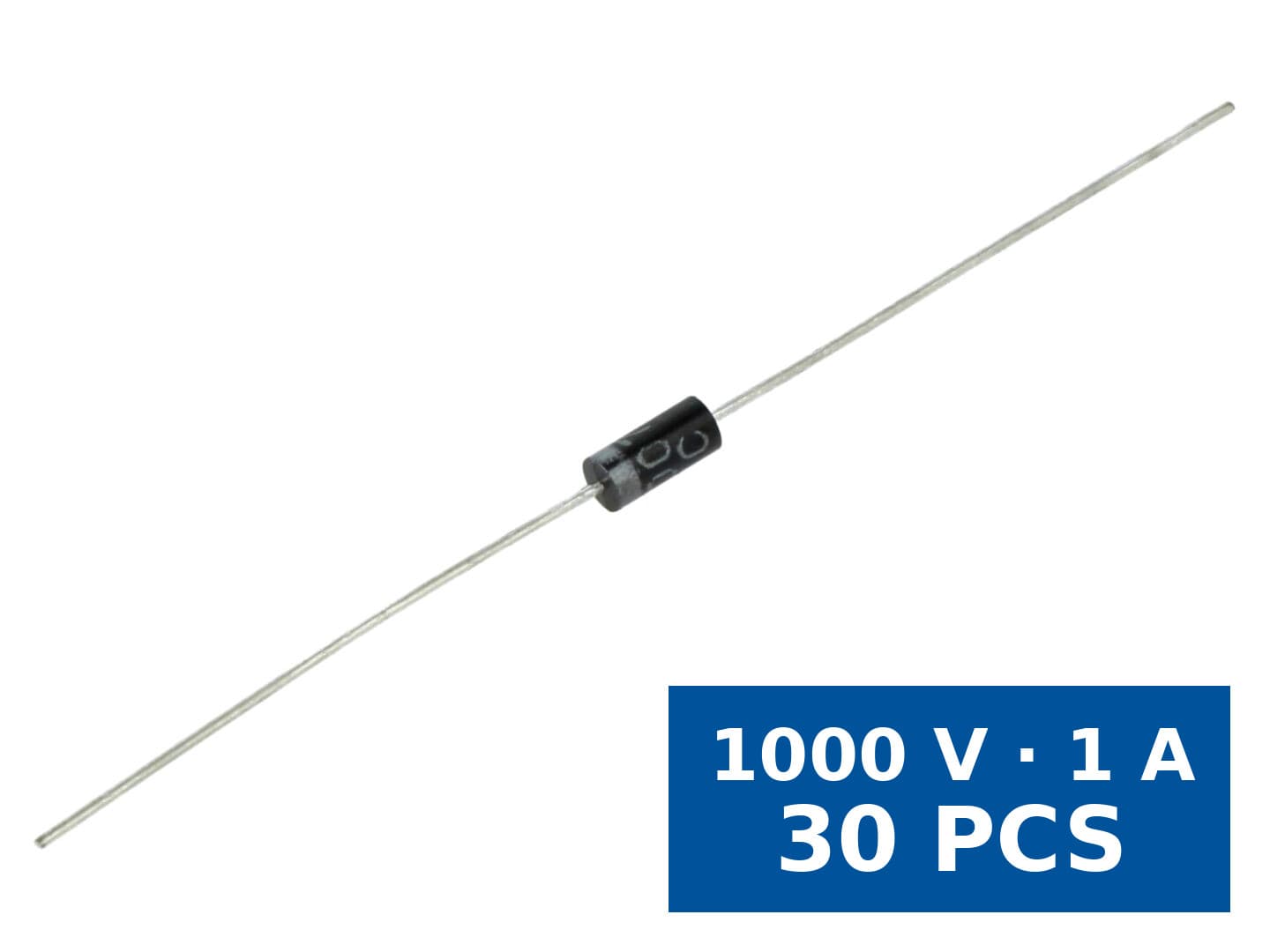Diodă redresoare THT Akyga Semi AKS0004, 1000 V, 1 A, DO41, set 30 buc