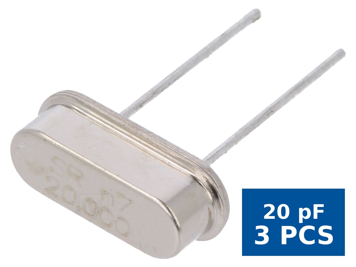 Rezonator cu cuarț 20 MHz ±30 ppm 20 pF THT HC49-S, SR Passives 20M-49S-SR, set 3 buc
