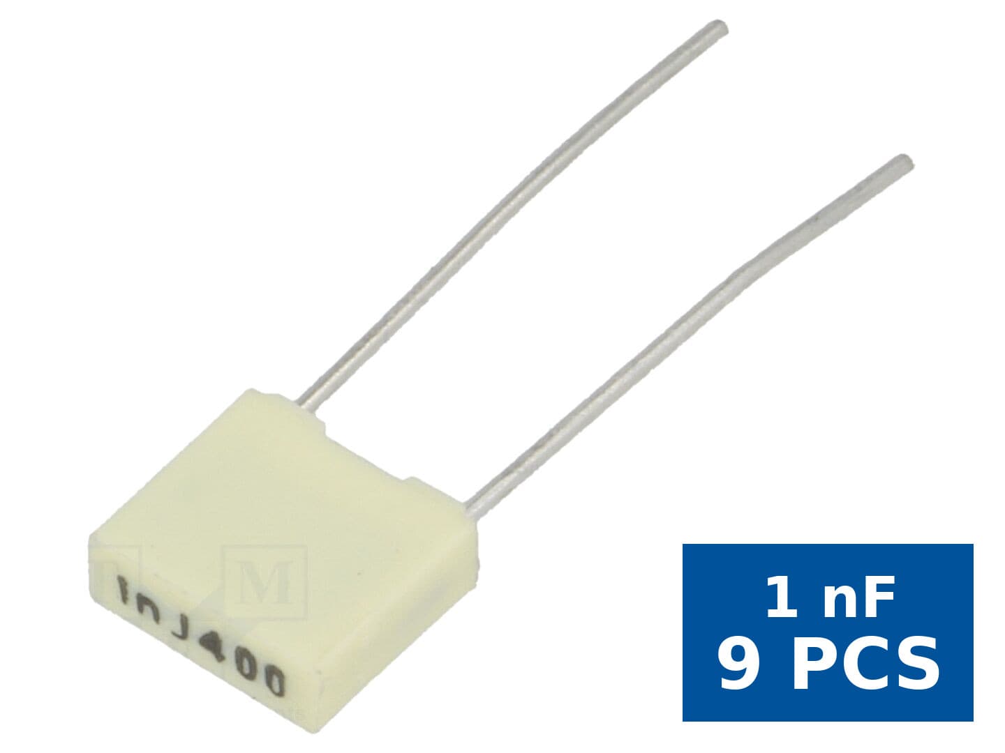 Condensator poliester 1 nF 200VAC 400VDC 5 mm ±5% -55÷105°C, Kemet R82MC1100DQ50J, set 9 buc