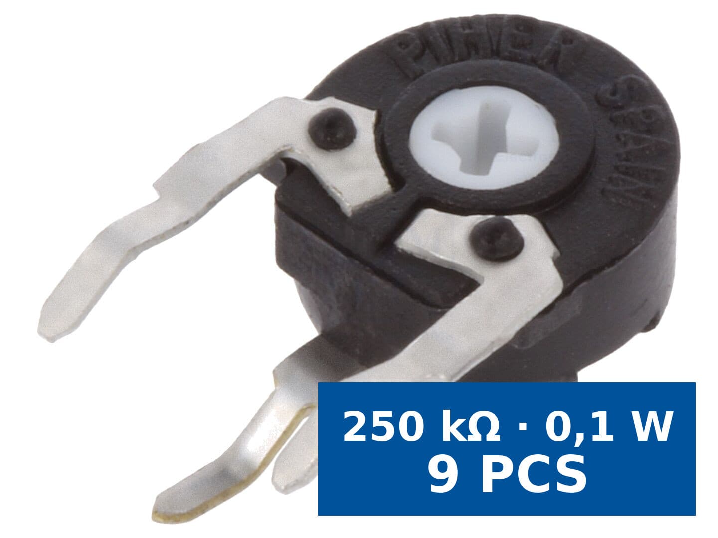 Potenţiometru vertical 250 kΩ 100 mW montare singură tură, Piher PT6KH254A2020, set 9 buc