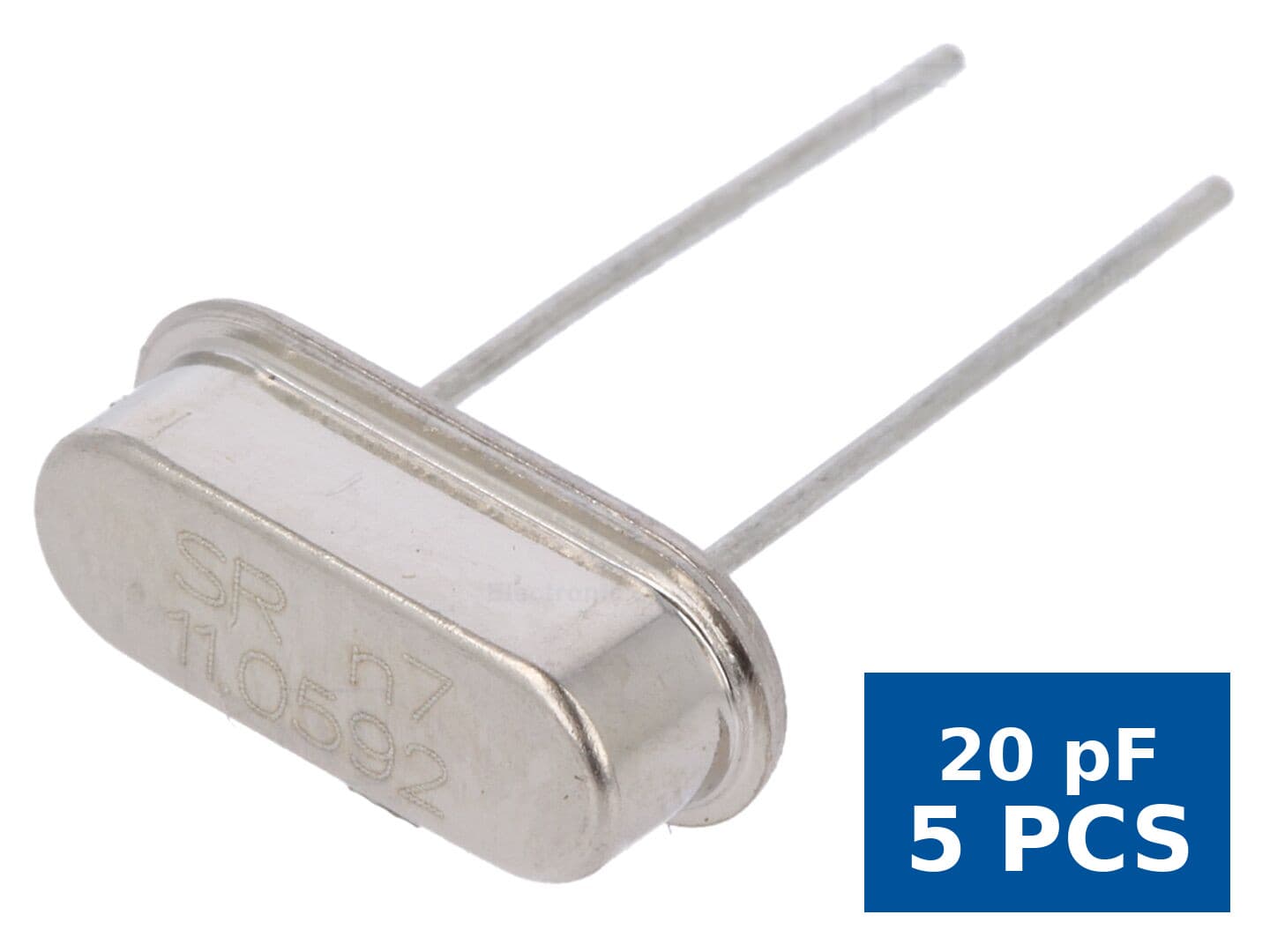 Rezonator cuarţ 11,0592 MHz ±30 ppm 20 pF THT HC49-S, SR Passives 11.0592M-49S-SR, set 5 buc