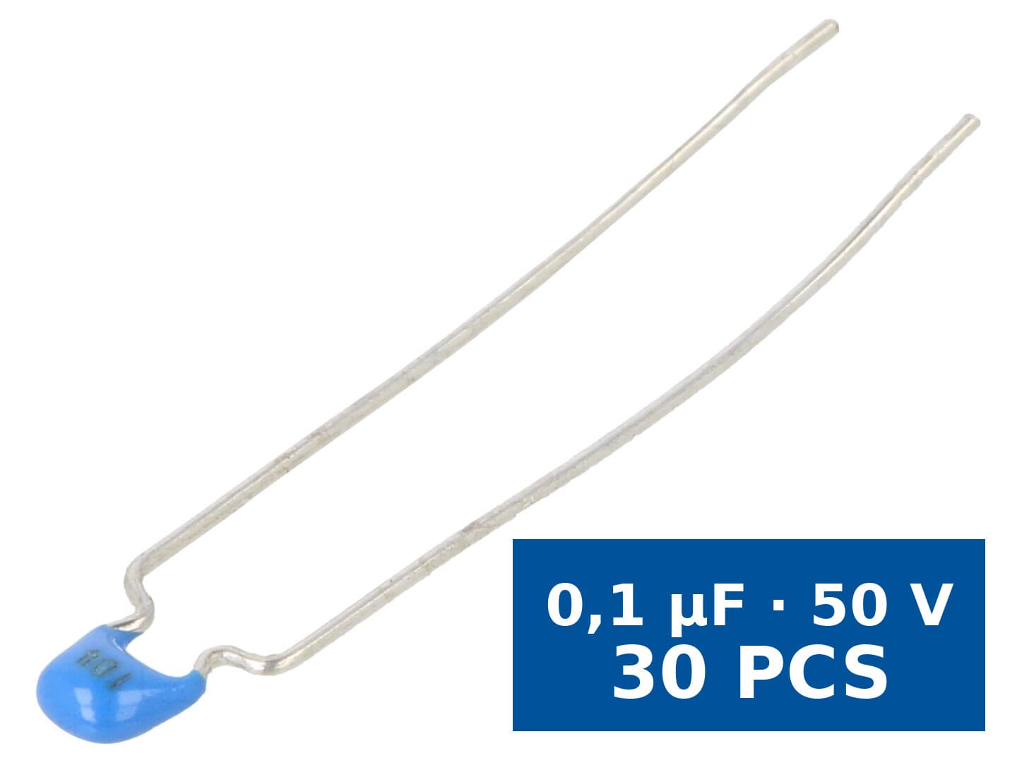 Condensator ceramic MLCC 100 nF 50 V X7R ±10% THT 5 mm, TDK FG28X7R1H104KNT06, set 30 buc
