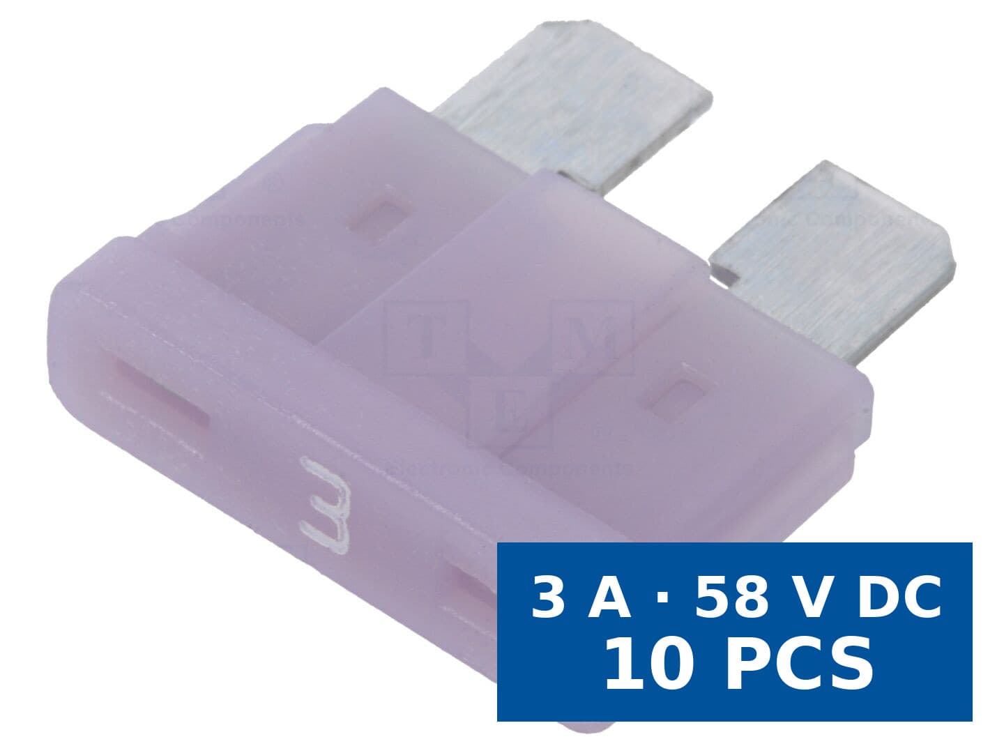 Siguranță fuzibilă 19,3 mm ESKA 340022-58V, 3 A, 58 V DC, rupere 1 kA, set 10 buc