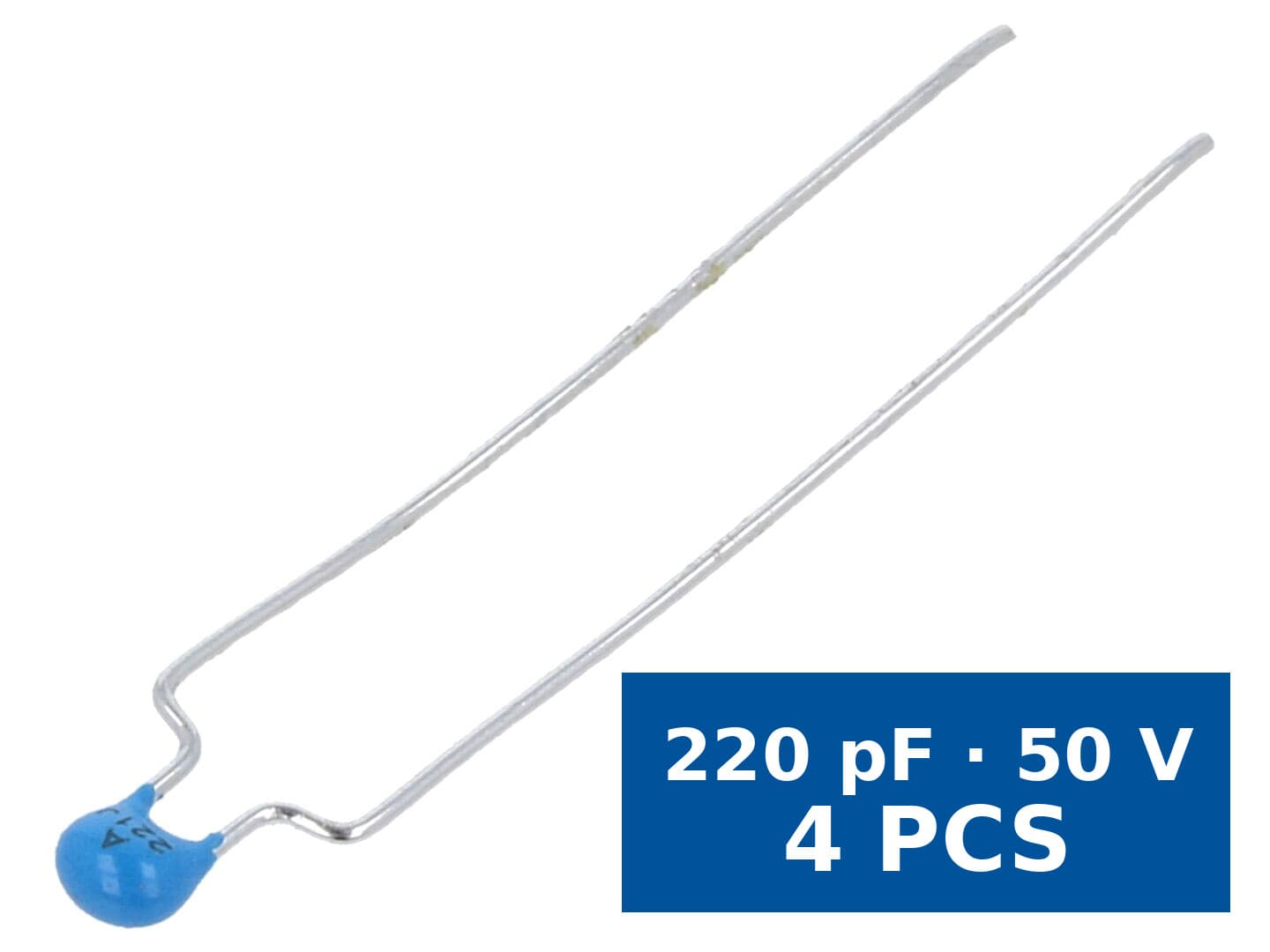 Condensator ceramic 220 pF 50 V C0G (NP0) ±5% THT 5 mm, Murata RDE5C1H221J0M1H03A, set 4 buc