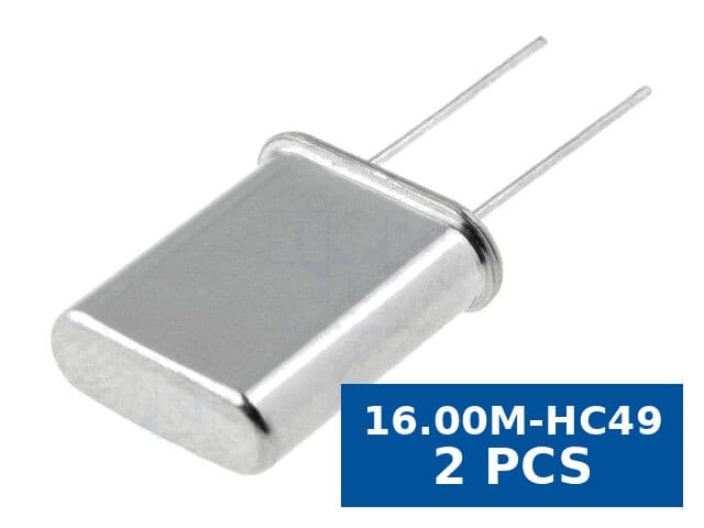 Rezonator de cuarț 16 MHz ±30 ppm 16 pF÷30 pF THT HC49/U pentru aplicații electronice, YIC 16.00M-HC49, set 2 buc