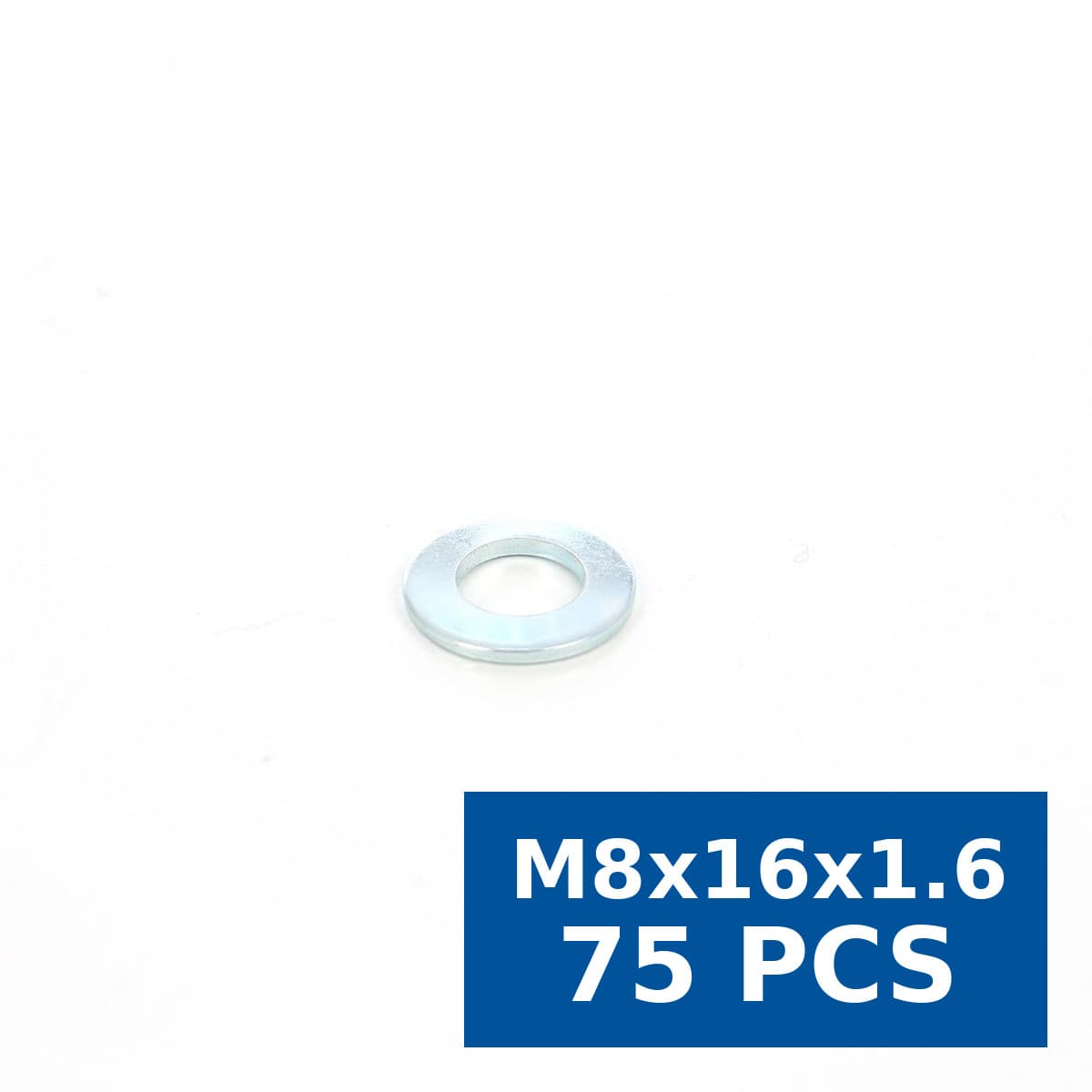 Saiba plata din otel zincat alb, DIN125A, M8 x 16 x 1.6 mm, SEA, set 75 buc
