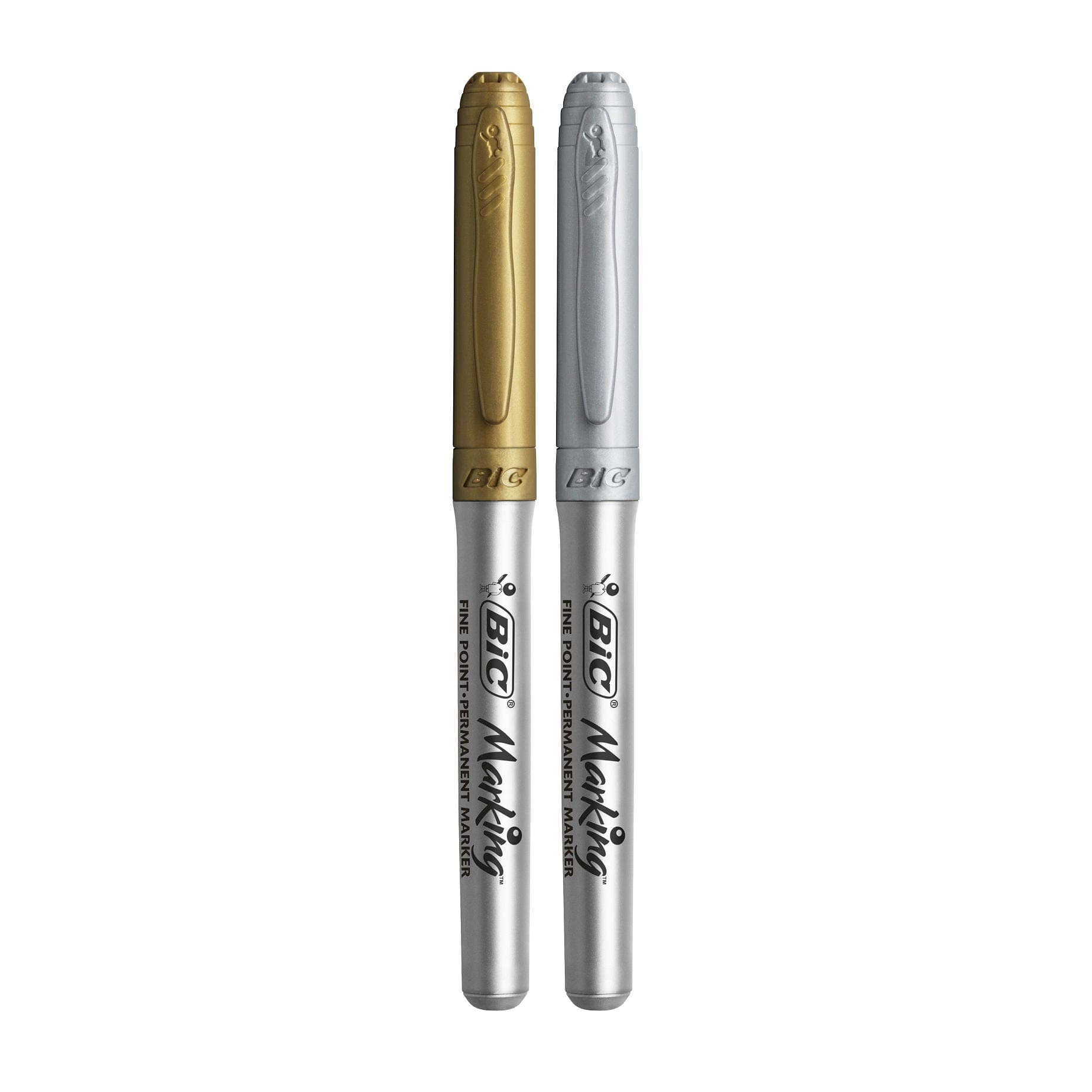 Marker permanent BIC Intensity auriu/argintiu, set 12 buc