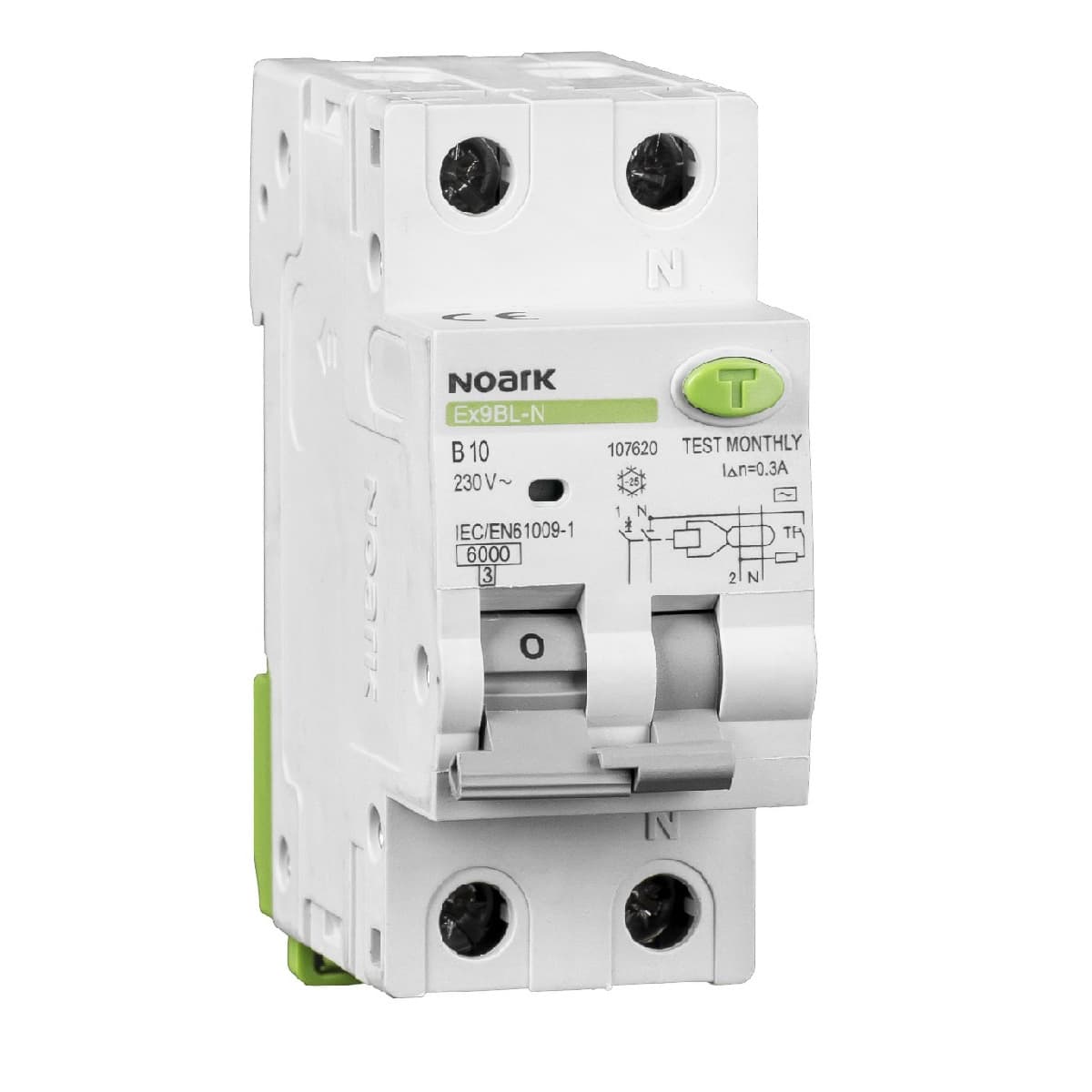 Întreruptoare automate diferenţiale Ex9BL-N 1P+N C40 30mA, 107634, Noark