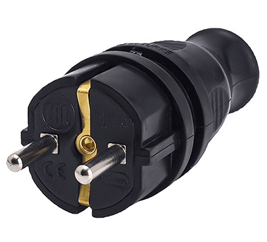 Stecher cauciuc IP44, negru, Bylion